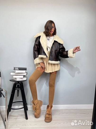 Дублёнка S M женская