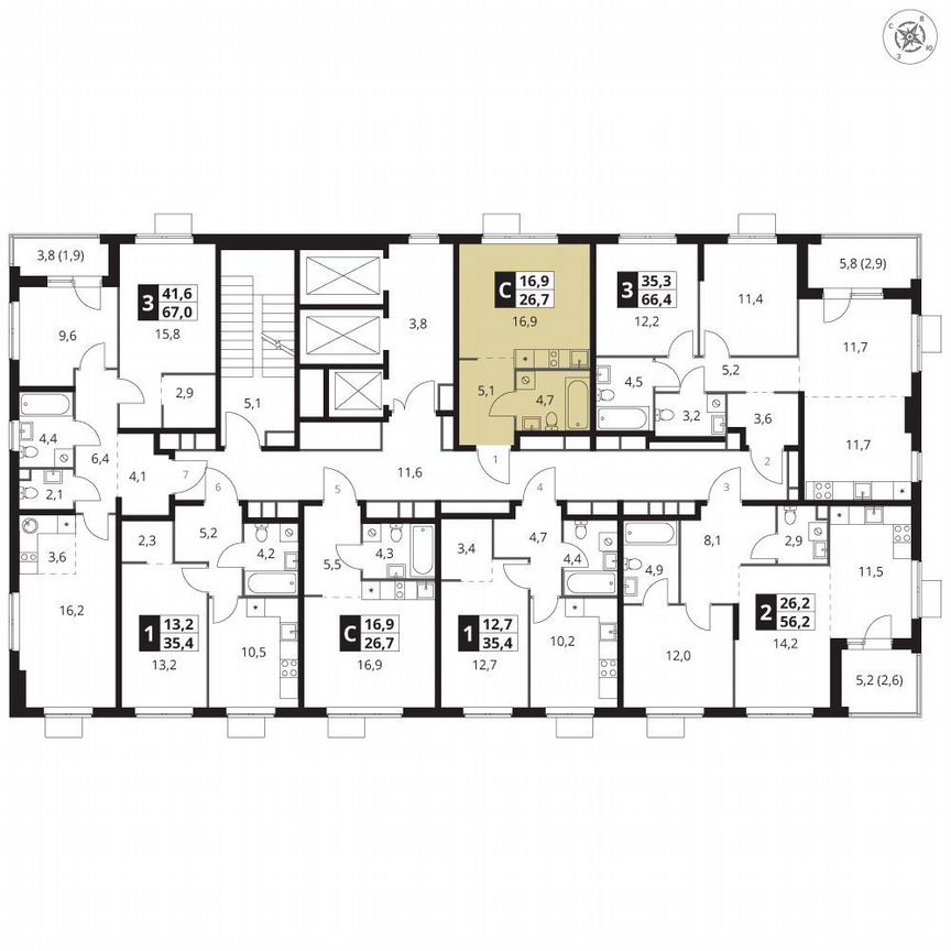 Квартира-студия, 26,7 м², 20/23 эт.