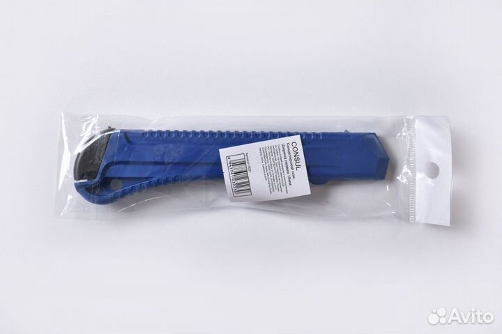 Нож канцелярский 18 мм consul, фиксатор, ассорти