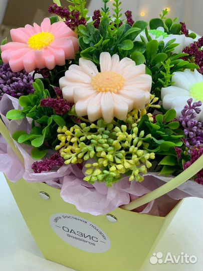 Мыло ручной работы, букет тюльпанов