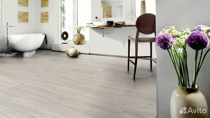 Пвх плитка, кварц виниловый ламинат Wineo 400 Wood XL Клеевой Ambition Oak Calm DB00122