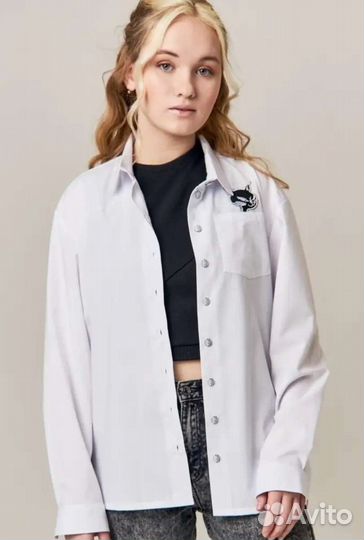 Рубашка белая школьная для девочки Azarti