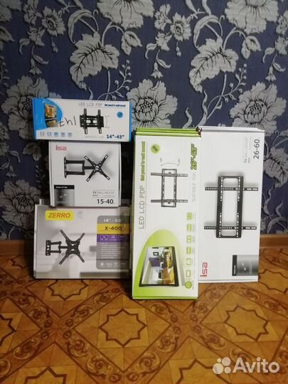 Кронштейны для тв. Фиксированные, Наклонные и т.д