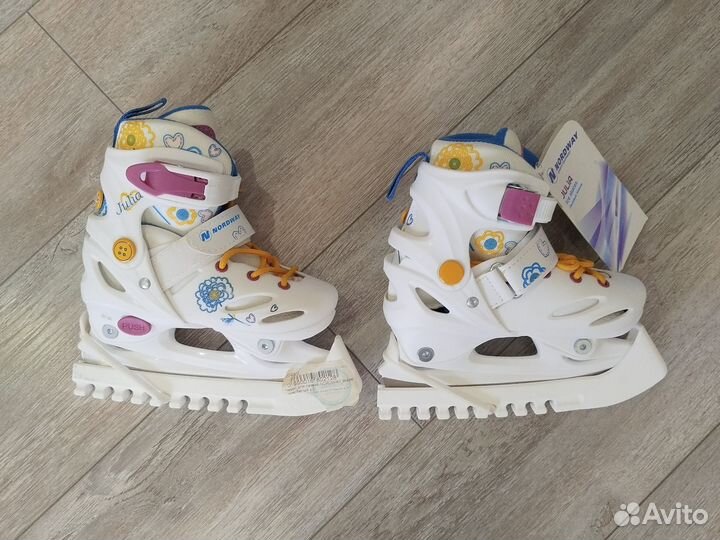 Новые коньки раздвижные 27-30р с чехлом для лезвий