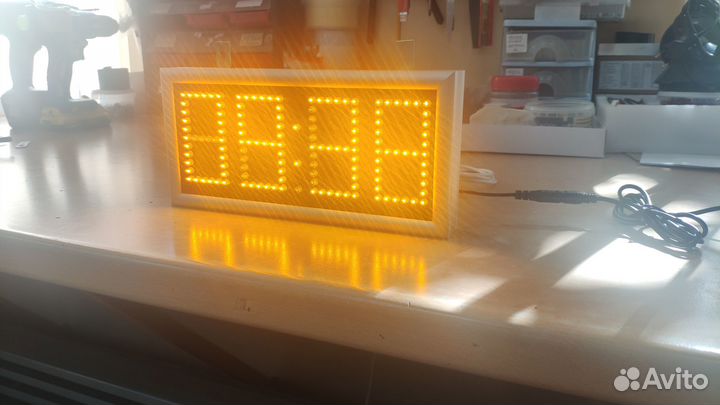 Часы электронные настенные 265х125мм светодиодные