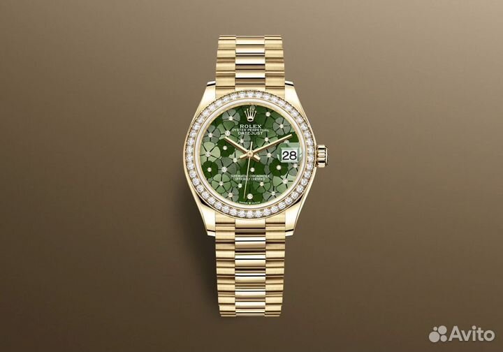 Rolex Datejust 31 Olive Green Floral President