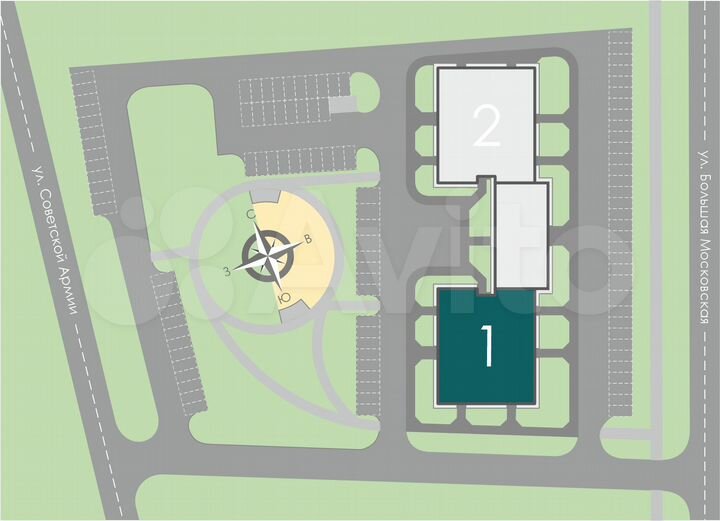 2-к. квартира, 62,9 м², 10/12 эт.