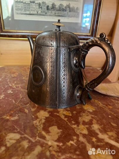 Чайник, Англия, серебрение, кость, 1880-1900 гг