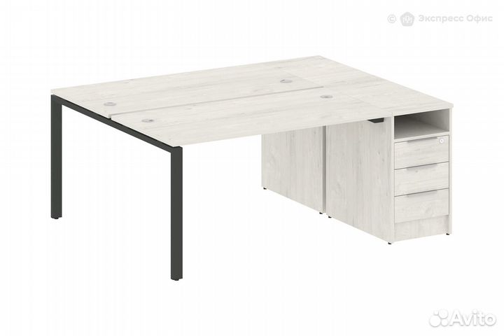 Стол-бенч двойной с опорной тумбой Metal system st