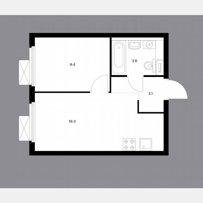 1-к. квартира, 32,1 м², 13/33 эт.
