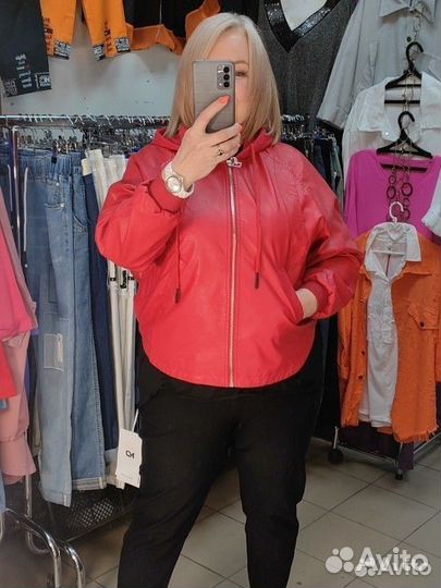 Куртка бомбер эко кожа 48/54 Корея