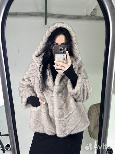 Шуба соболь с капюшоном