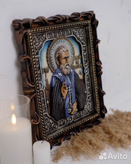 Икона Сергей Радонежский 32х25 см