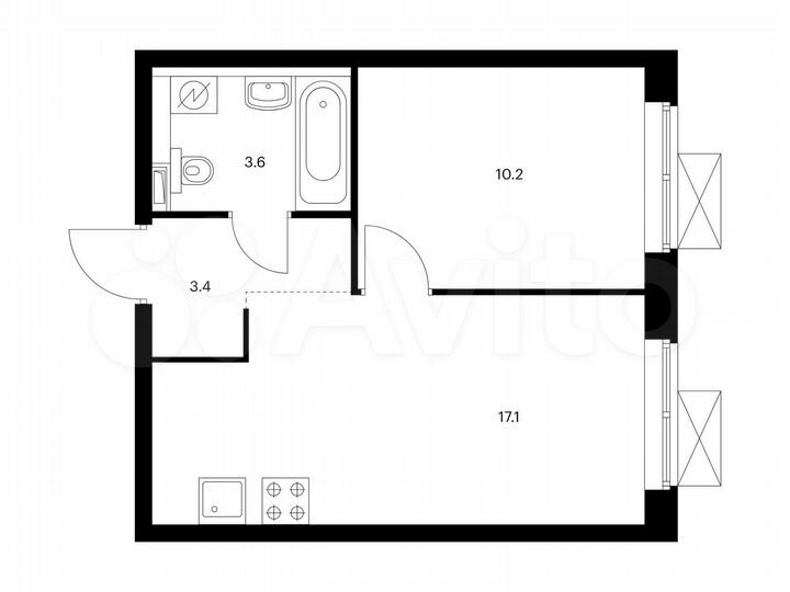 1-к. квартира, 34,3 м², 23/33 эт.