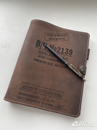 Ежедневник из натуральной кожи в черном цвете