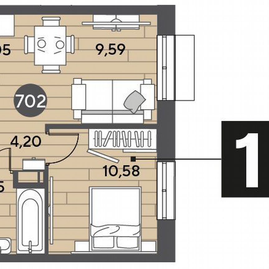 1-к. квартира, 36,2 м², 13/14 эт.