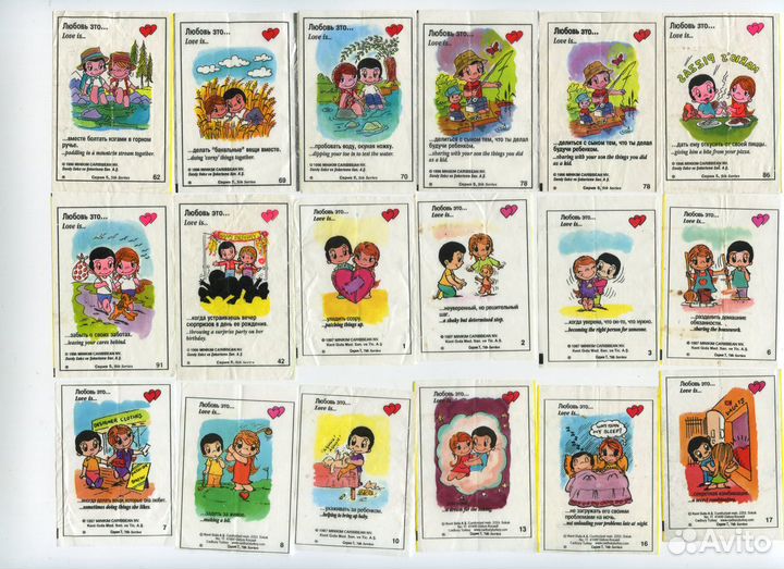 Вкладыши love IS Разные серии