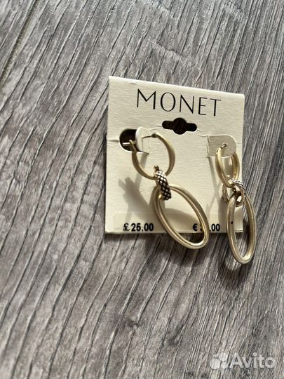 Monet, винтаж, серьги овал