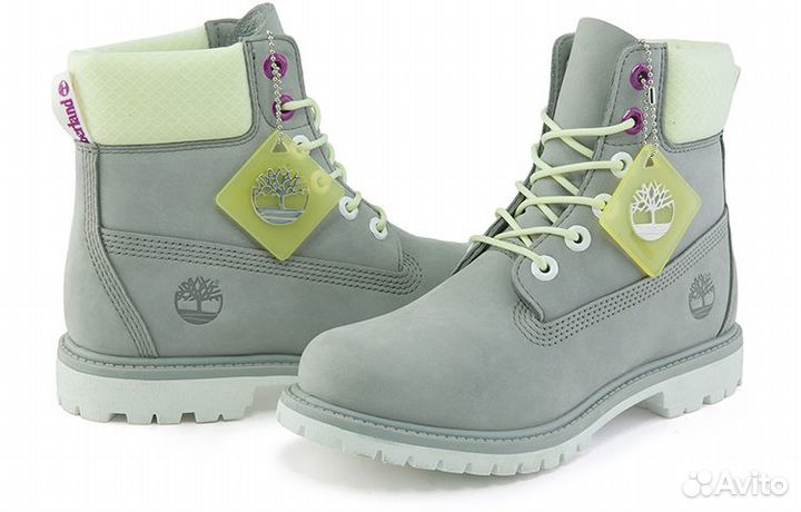 Timberland Premium 6 Inch Waterproof Wide Fit Boot 'Grey Nubuck' Women's (38)