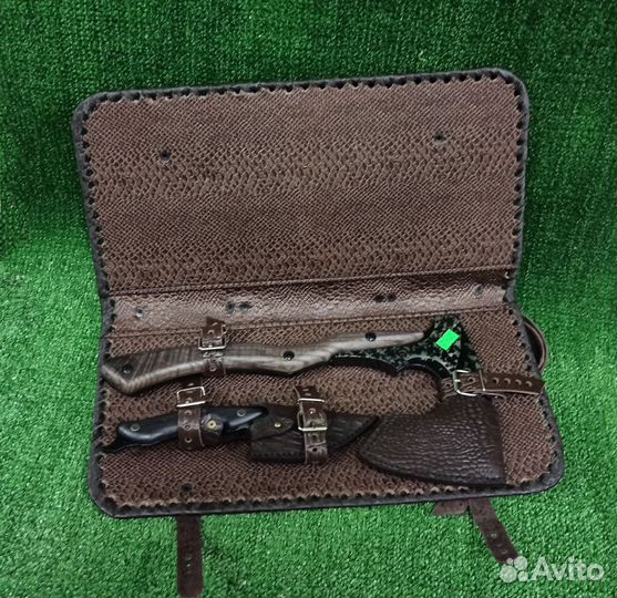 Подарочный набор кожаный чехол+топор+нож