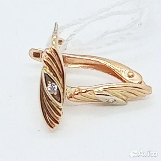 Золотые серьги с камнем