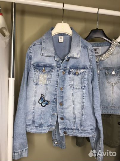 Джинсовая куртка на девочку 12-14 лет