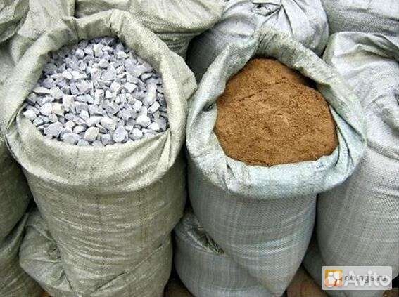 Песок щебень в мешках 25,50 кг Биг-Бэгах 1т