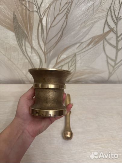 Ступка с пестиком латунь СССР