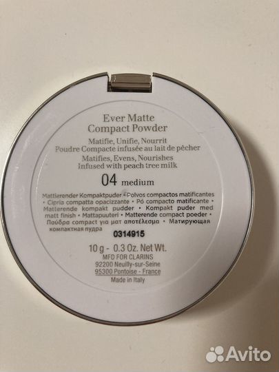 Пудра clarins ever matte 04