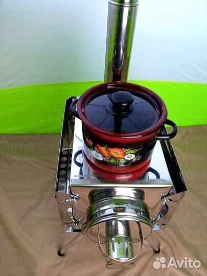 Печь туристическая Малая на 15 л. c экранами с тре