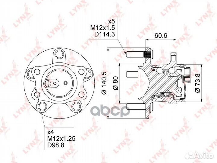 Ступица колеса зад прав/лев ;Mitsubishi Lancer