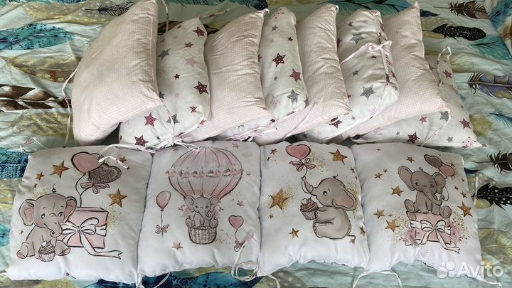 Балдахин с держателем и бортики в кроватку