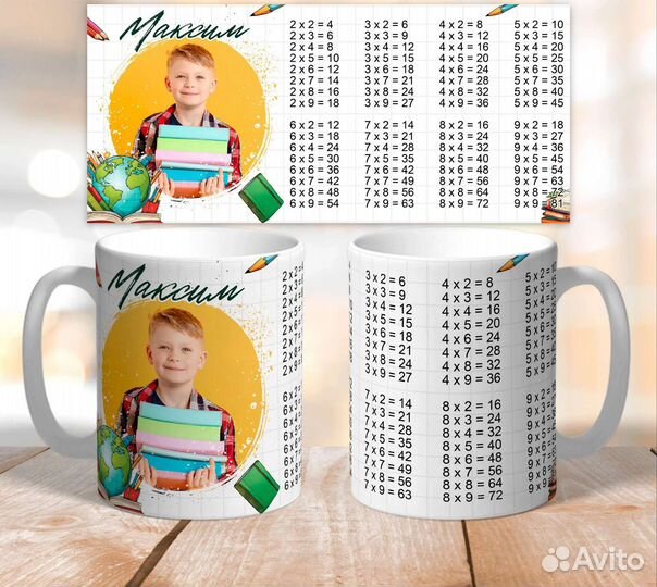 Кружка с таблицей умножения