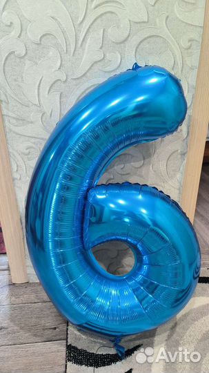 Цифра 6 фольгированная
