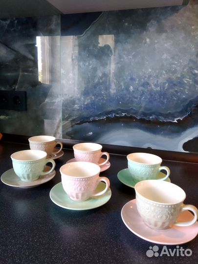 Сервиз чайный коралл на 6 персон