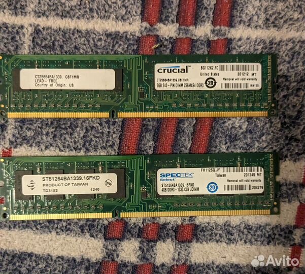 Оперативная память ddr3 4 gb/2gb