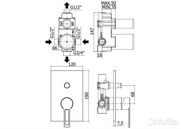 Смеситель для душа Paffoni ringo RIN015вo/M