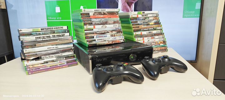 Прошитый Xbox 360 S + 40 дисков с играми