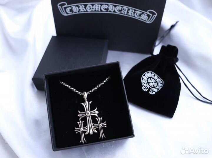 Chrome hearts крест подвеска серебро 925 пробы