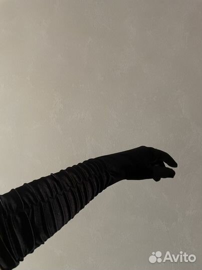 Перчатки длинные черные винтажные