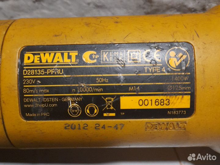 Ушм болгарка Dewalt D28135 pfru не рабочая