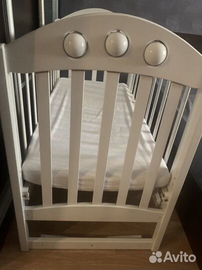 Детская кровать деревянная лель с маятником