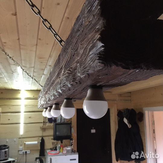 Люстра из бруса лофт