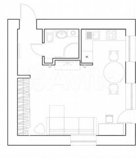 1-к. квартира, 31,6 м², 1/2 эт.