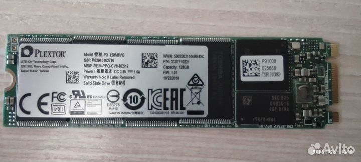 SSD M.2 Plextor 128M8VG 128 Гб