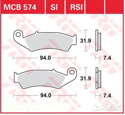 Тормозные колодки TRW MCB 574