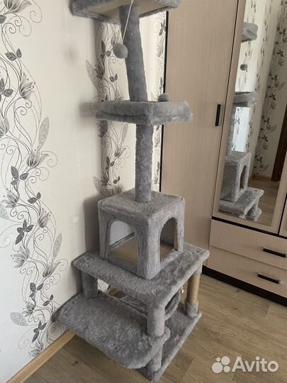 Новый Игровой комплекс для кошек дом Pet бмф Серый