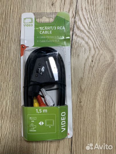 Кабель Scart/3 RCA