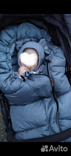 Зимний конверт в коляску санки mansita