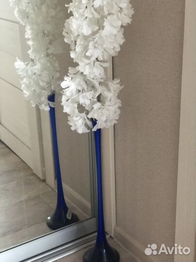 Ваза 55 см синяя, подарок на праздник